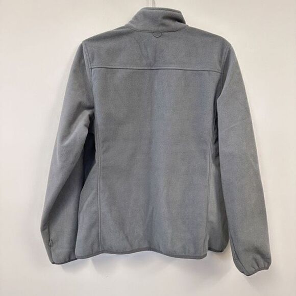 Lands' End Women's Fleece Mid Weight Full Zip Jacket Grey Size M Zip Up Pockets - Picture 2 of 9